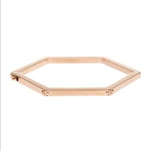 Sold Tory Burch hex logo rose gold bracelet